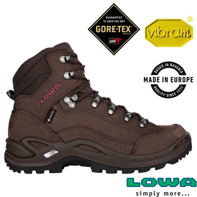【LOWA】女 歐洲製造 RENEGADE GTX 中高筒防水透氣多功能健行鞋/LW320945-0442 咖啡棕✿30E010